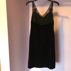 Evan Picone 2P black velvet, lace and beaded dress